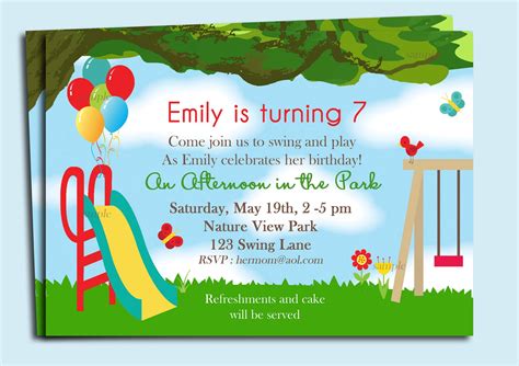 Park Party Invitation Template